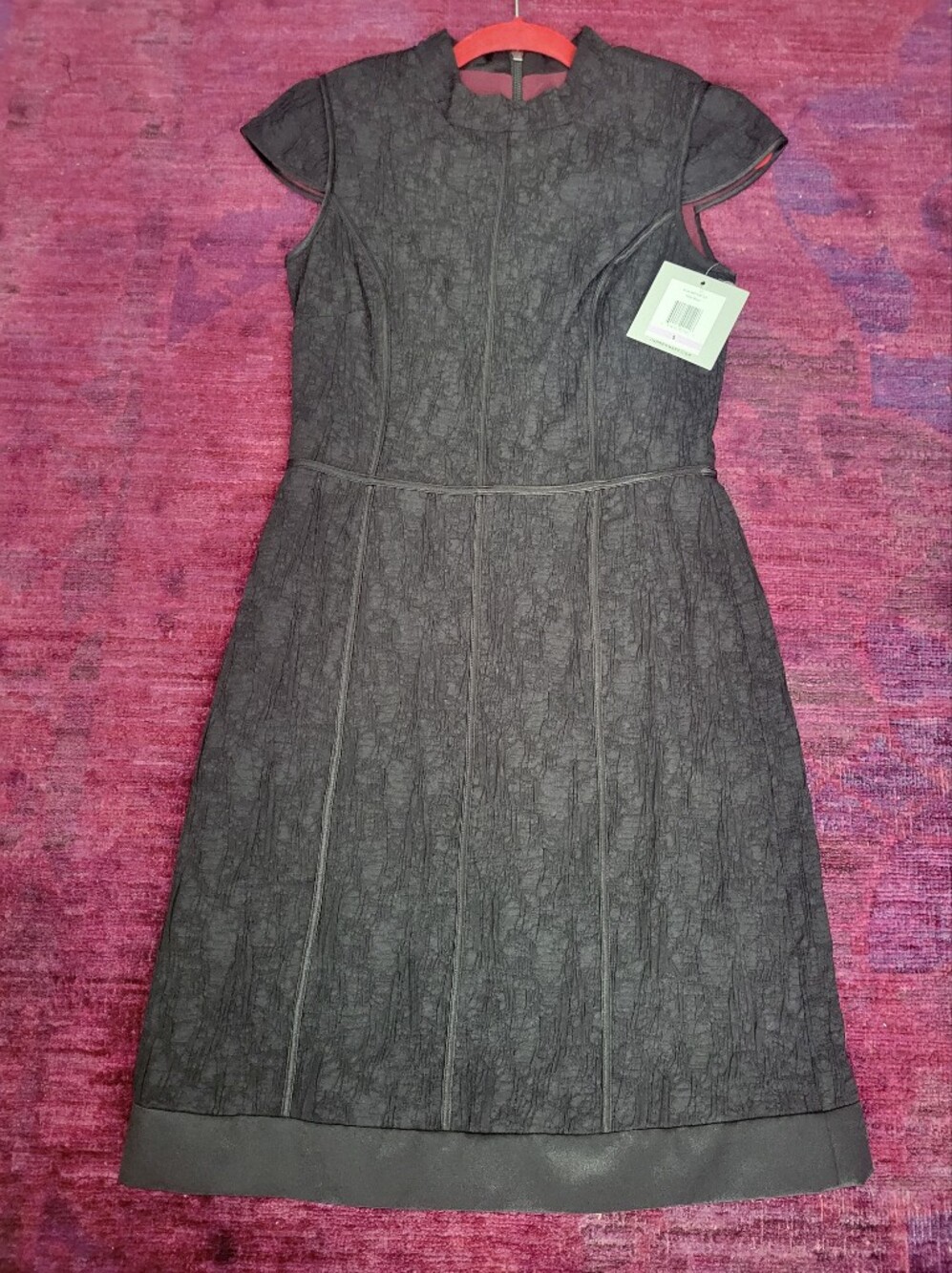 NWT "Marc New York" Black Crinkle Textured Tailored Fitted elegant Dress Size 6